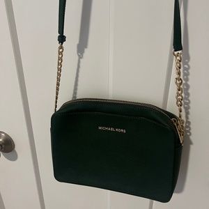 Green Michael Kors crossbody purse